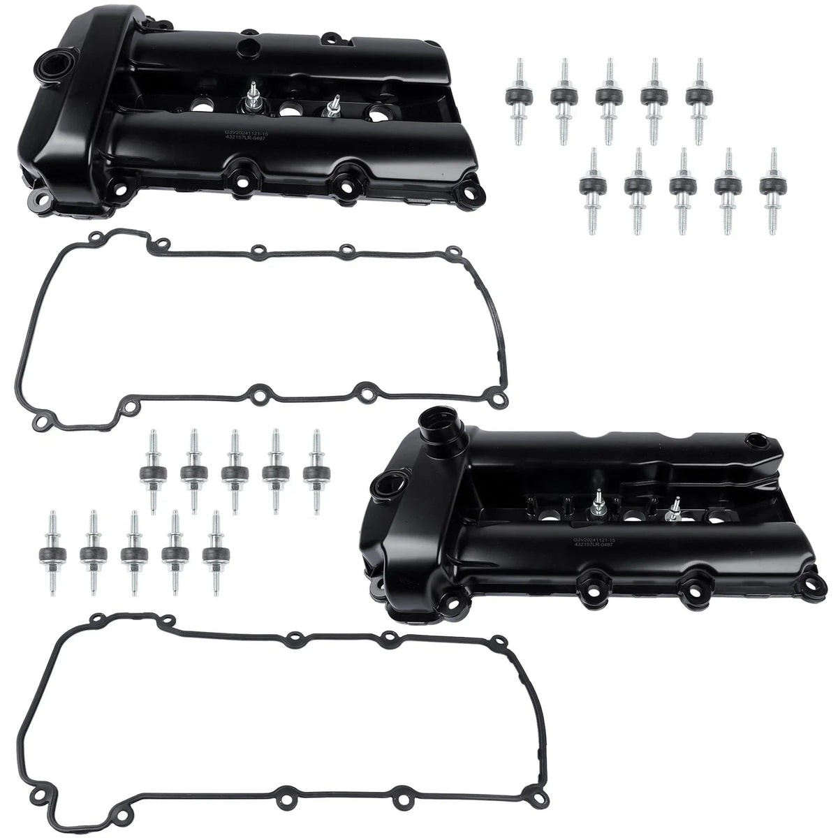 2X Engine Valve Covers with Gaskets for Jaguar S-Type (2002–2008)