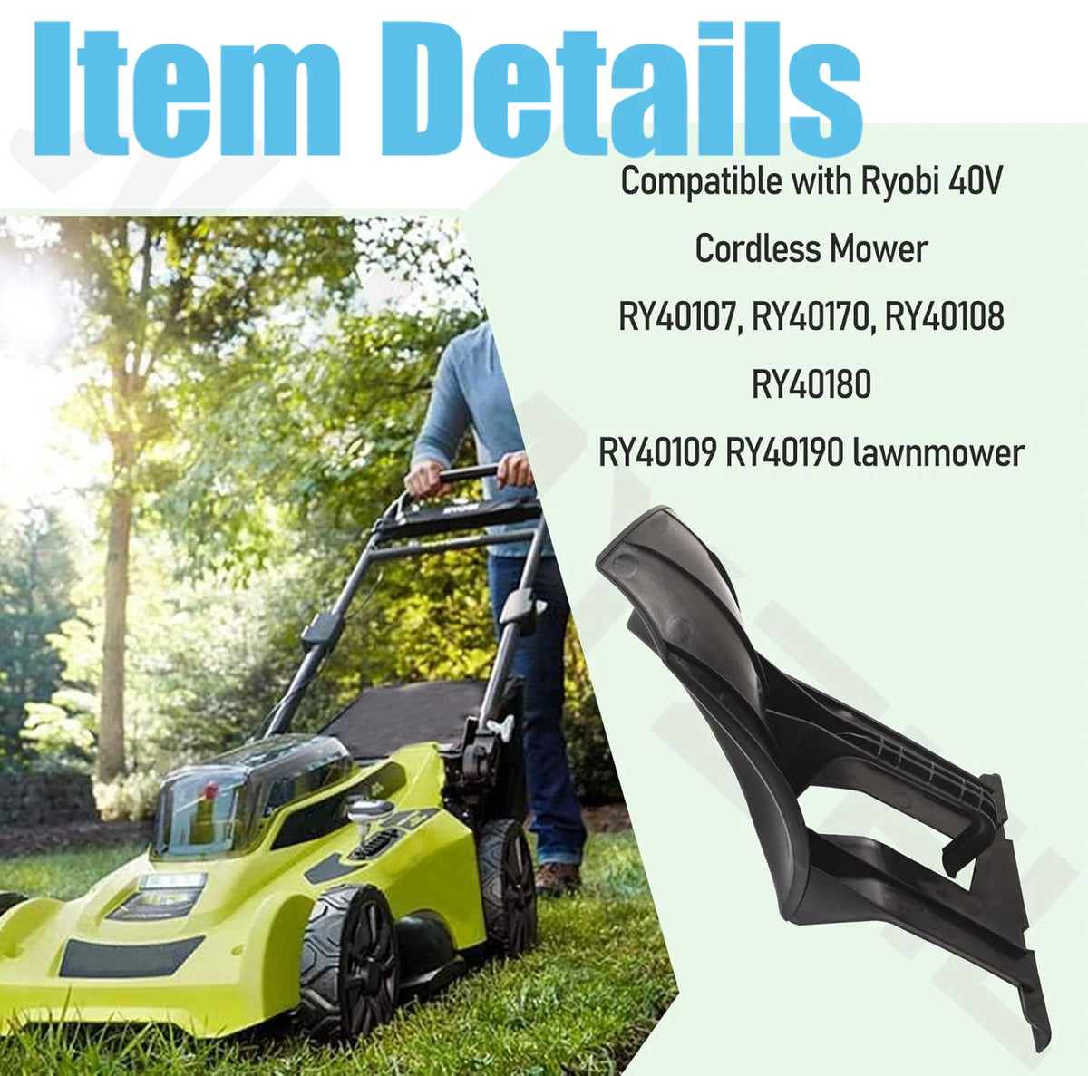Replacement Mulching Plug for RYOBI RY40107 40V Cordless Mower