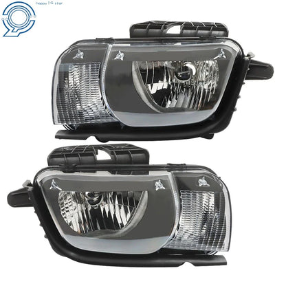 Set of 2 Halogen Headlights for Chevrolet Camaro (2010–2013) Black Housing