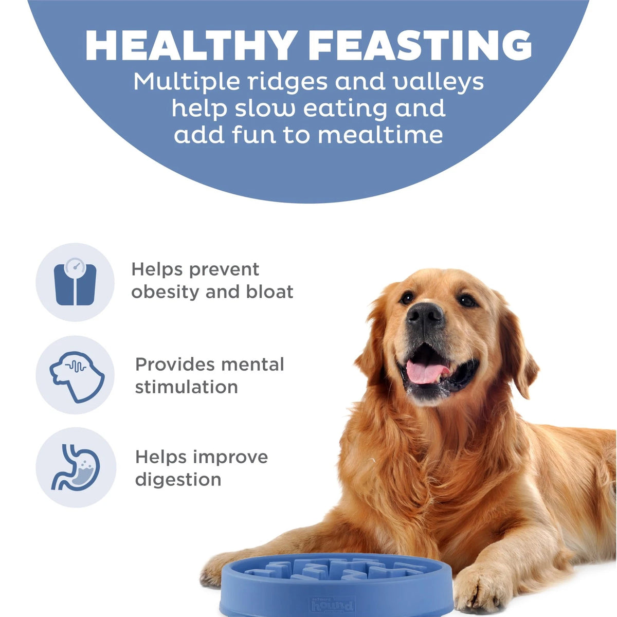 Outward Hound Fun Feeder Slo Bowl for Large Dogs (4-Cup Capacity)