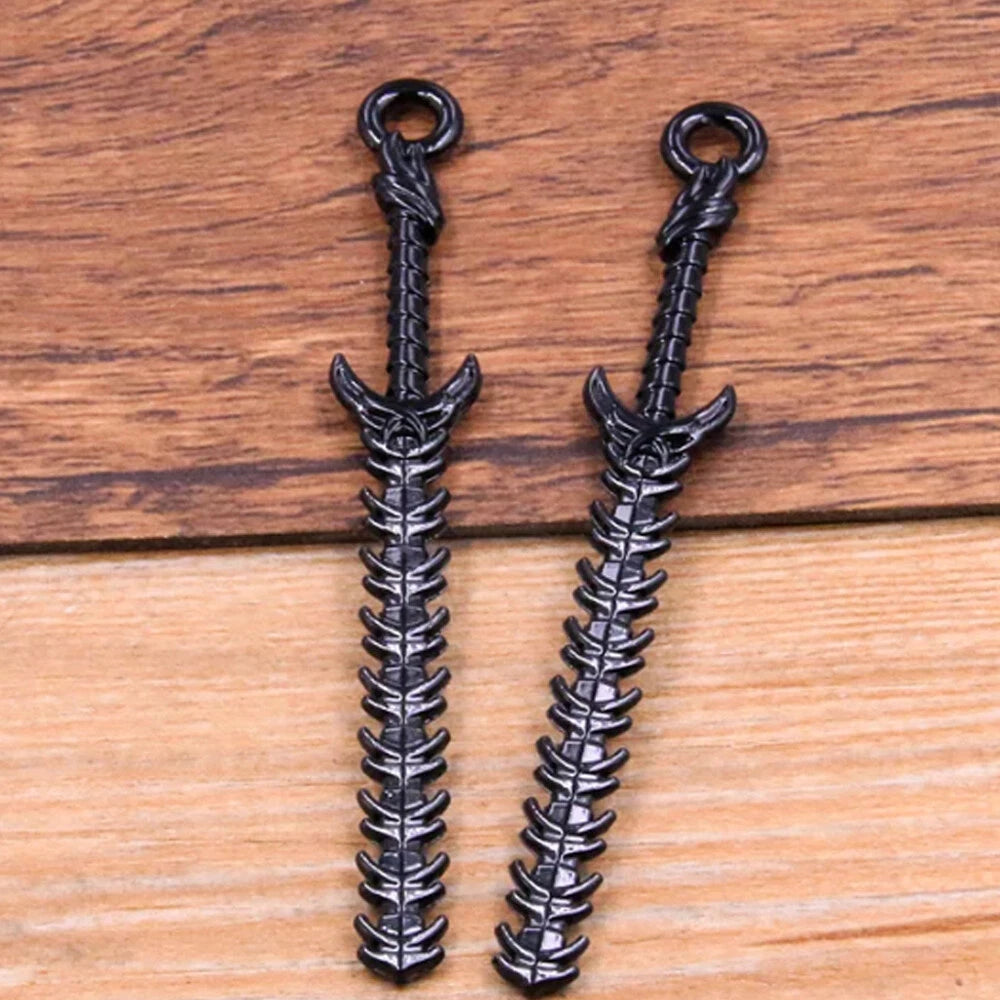 10-60 Pcs Antique Metal Knife Pendants for Jewelry DIY Craft