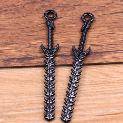 10-60 Pcs Antique Metal Knife Pendants for Jewelry DIY Craft