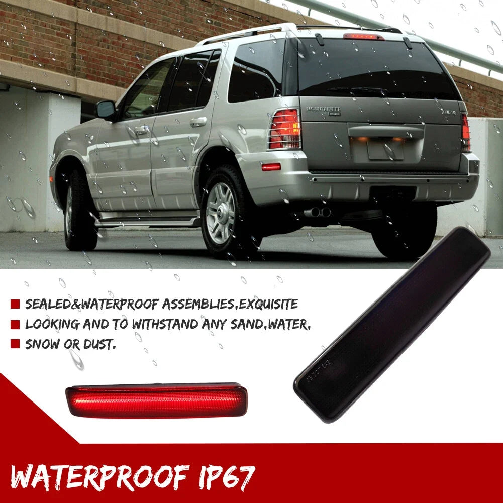 2X Smoked 18-SMD Red LED Rear Side Marker Lights for Mercury Mountaineer