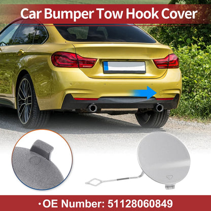 Rear Car Bumper Tow Hook Cover for BMW 428i (2014-2016) Silver Tone