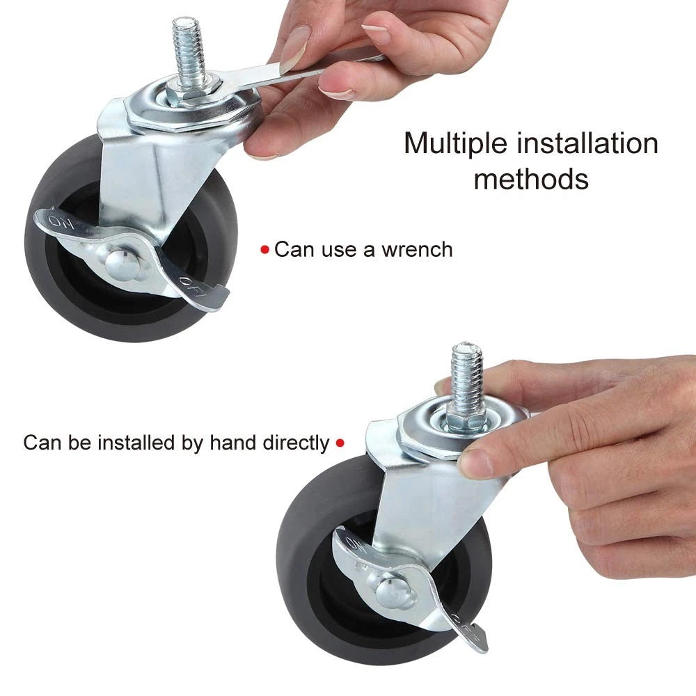 Set of 4 Locking Swivel Stem Casters for WHARSTM (3")