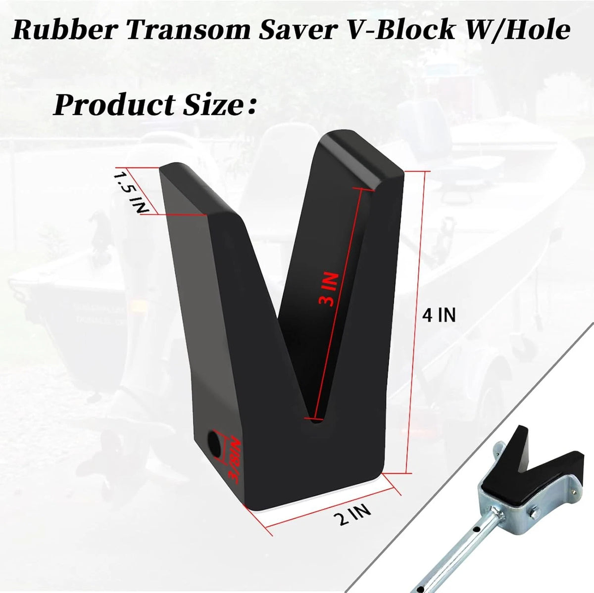 Rubber Transom Saver V-Block for Tracker Marine Y-Frame (181440)