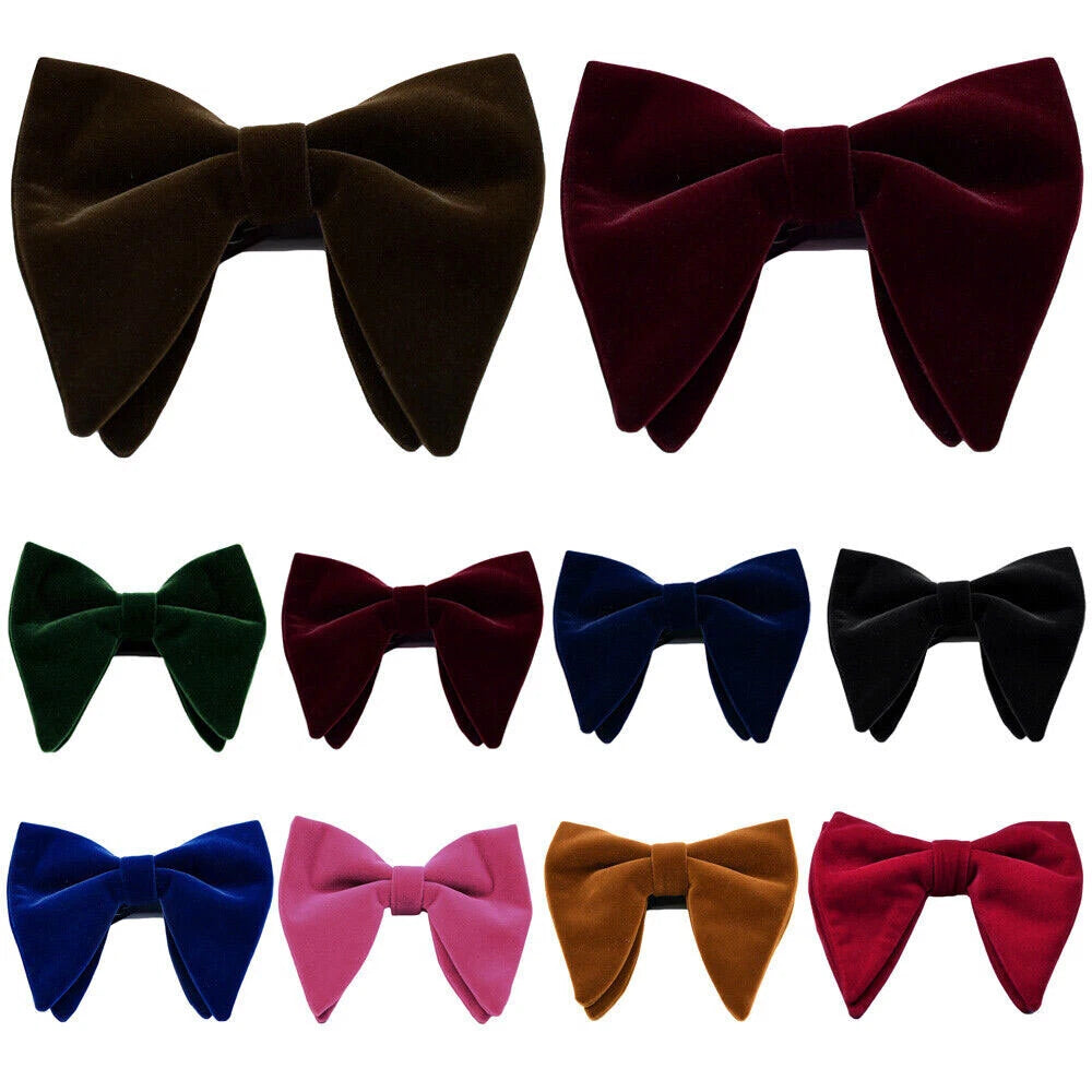 Men's Velvet Oversized Bow Tie for Wedding Party Dinner