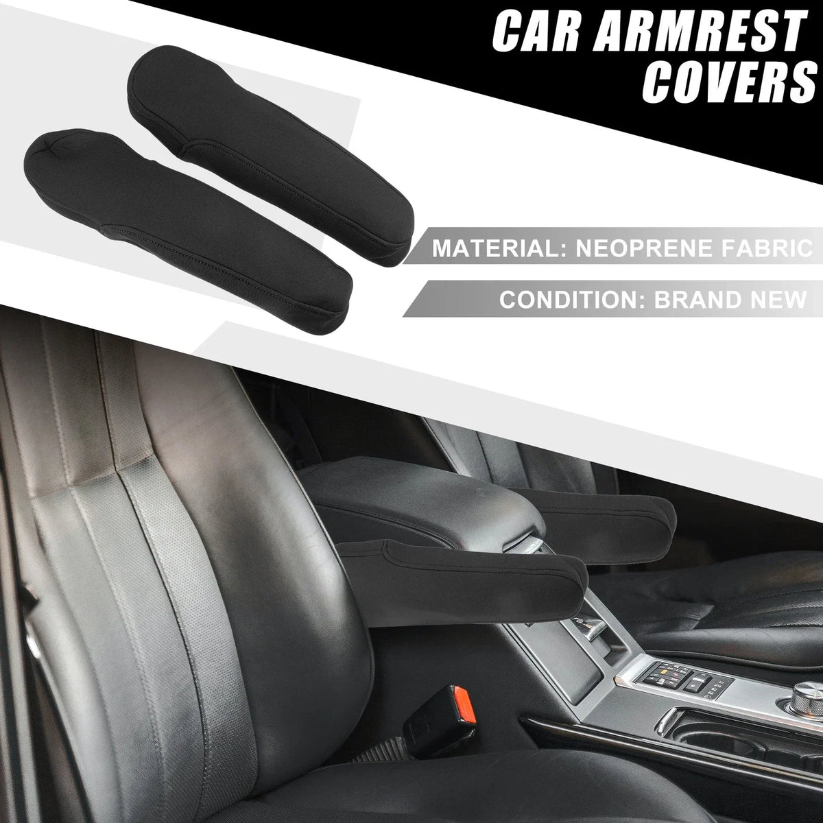 1 Pair Armrest Covers for Honda Odyssey (2012–2017) Black