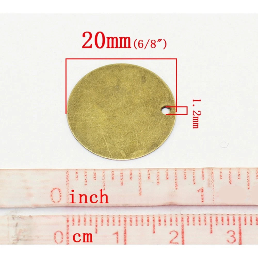 13/16 Inch Antique Bronze Tone Round Metal Blanks (200 Count)