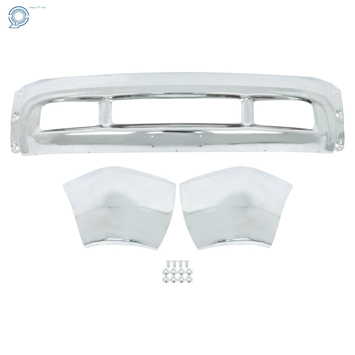 Steel Split Front Bumper Covers for Ford F-250 F-350 Super Duty (1999–2004) Chrome