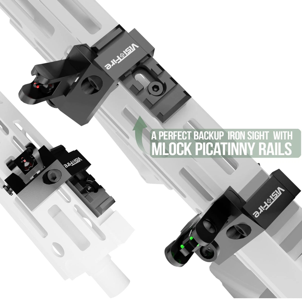Flip Up Fiber Optic Sights for Classic 45 Degree Offset Iron Sights