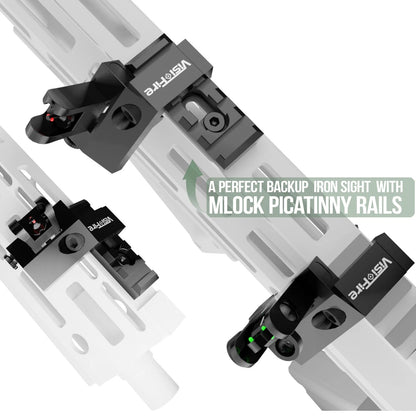 Flip Up Fiber Optic Sights for Classic 45 Degree Offset Iron Sights
