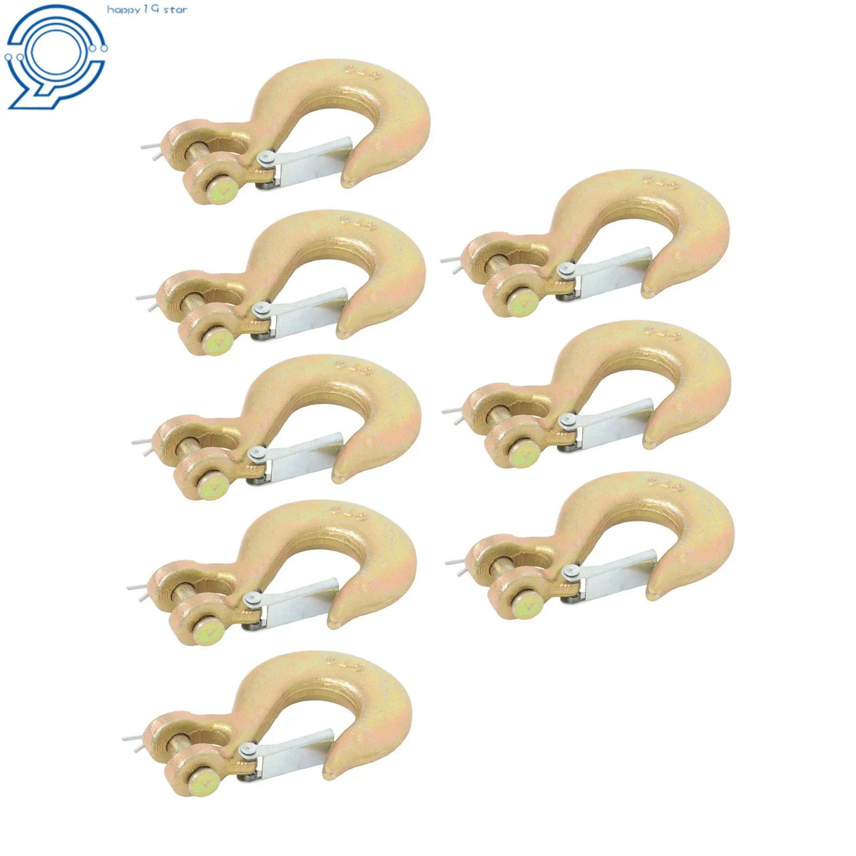 Set of 8 Clevis Slip Hooks w/ Latch for Flatbed Truck Trailer