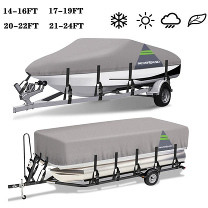 Pontoon Boat Cover for Neverland 14-24ft (Waterproof, UV, Heavy Duty)