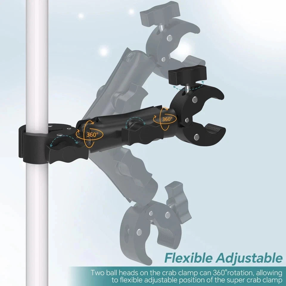 2X Umbrella Camera Pole Clamp Holder for Universal Use (360° Rotation)