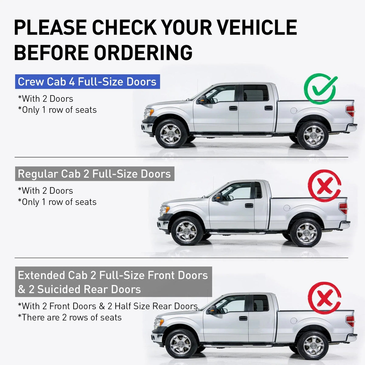 Mid Frame Rail Rust Repair Set for Ford F150 (2004–2008) Super Crew Cab