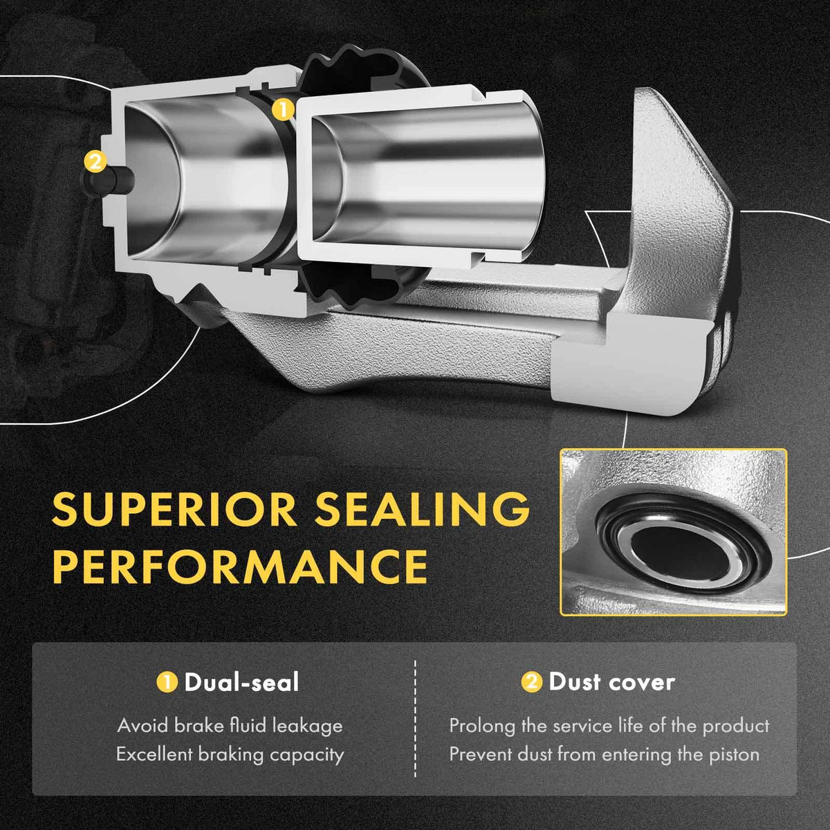 Front Right Disc Brake Caliper w/ Bracket for BMW 323i 328i (2006–2013) 34116778146, 19-B3360