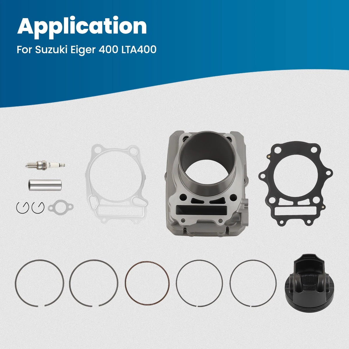 Top End Kit Cylinder Piston Gasket for Suzuki Eiger 400 LTA400F (2002–2007)