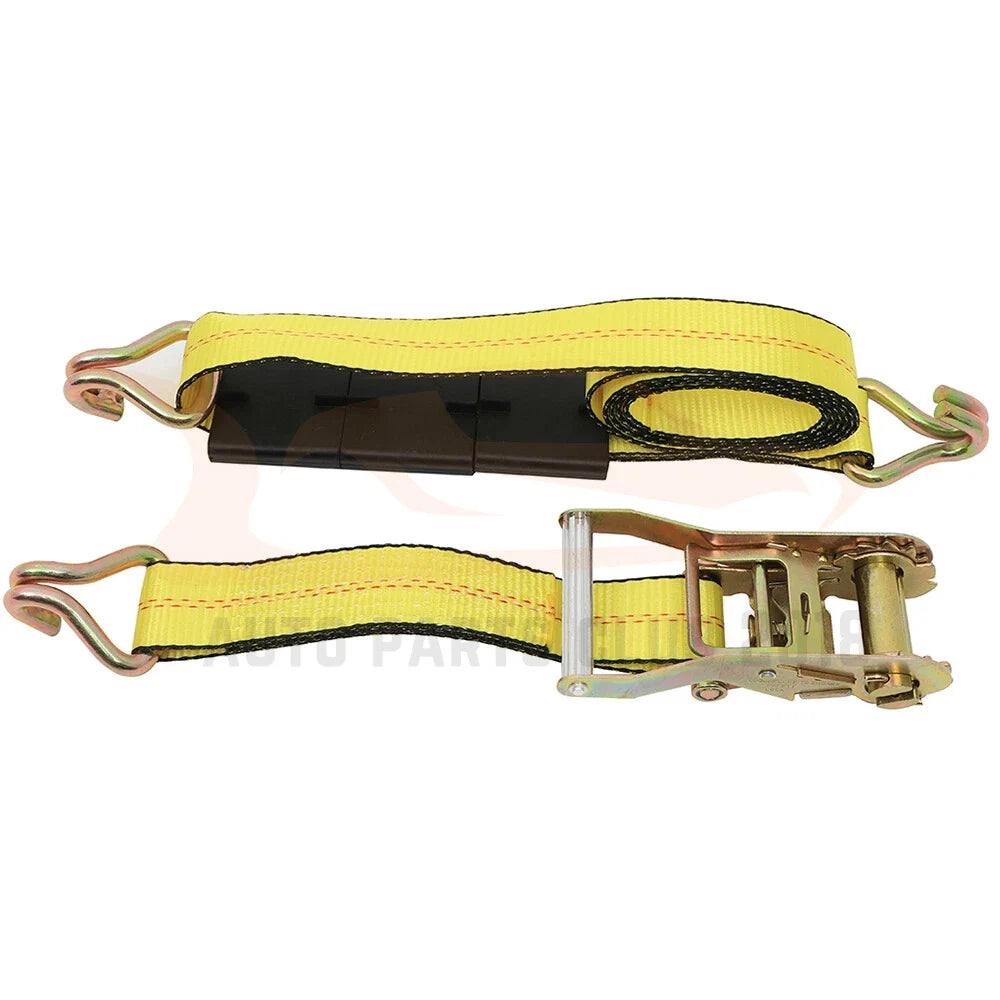 Set of 4 Ratchet Tie Down Straps for Car Trailer Hauler