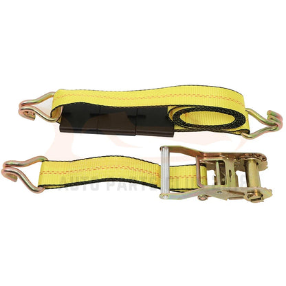 Set of 4 Ratchet Tie Down Straps for Car Trailer Hauler