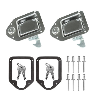 2Pcs Trailer Door Latch Handle Lock Keys for Camper RV Truck Tool Box