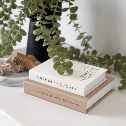 Set of 2 Bathroom Decor Books 6.3x5.2 inches, Oat-Beige