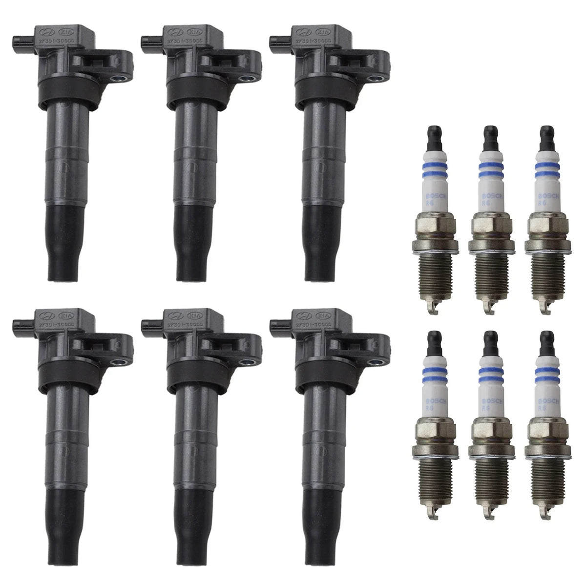 Set of 6 Ignition Coils & Spark Plugs for Hyundai Azera Sonata V6 (2006–2010)