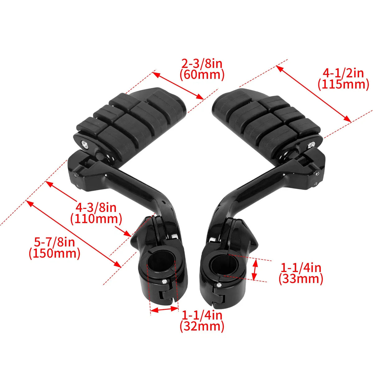 Black Long Highway Foot Pegs for Harley Davidson Street Road Glide