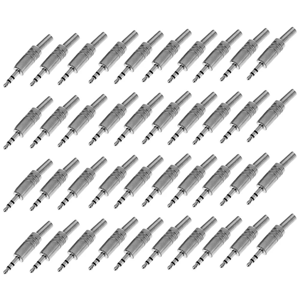 40Pcs 3.5mm Stereo Male Audio TRS Plug Adapter Connector