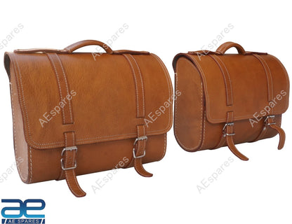 Leather Saddle Bags for Royal Enfield Super Meteor Shotgun Classic 650