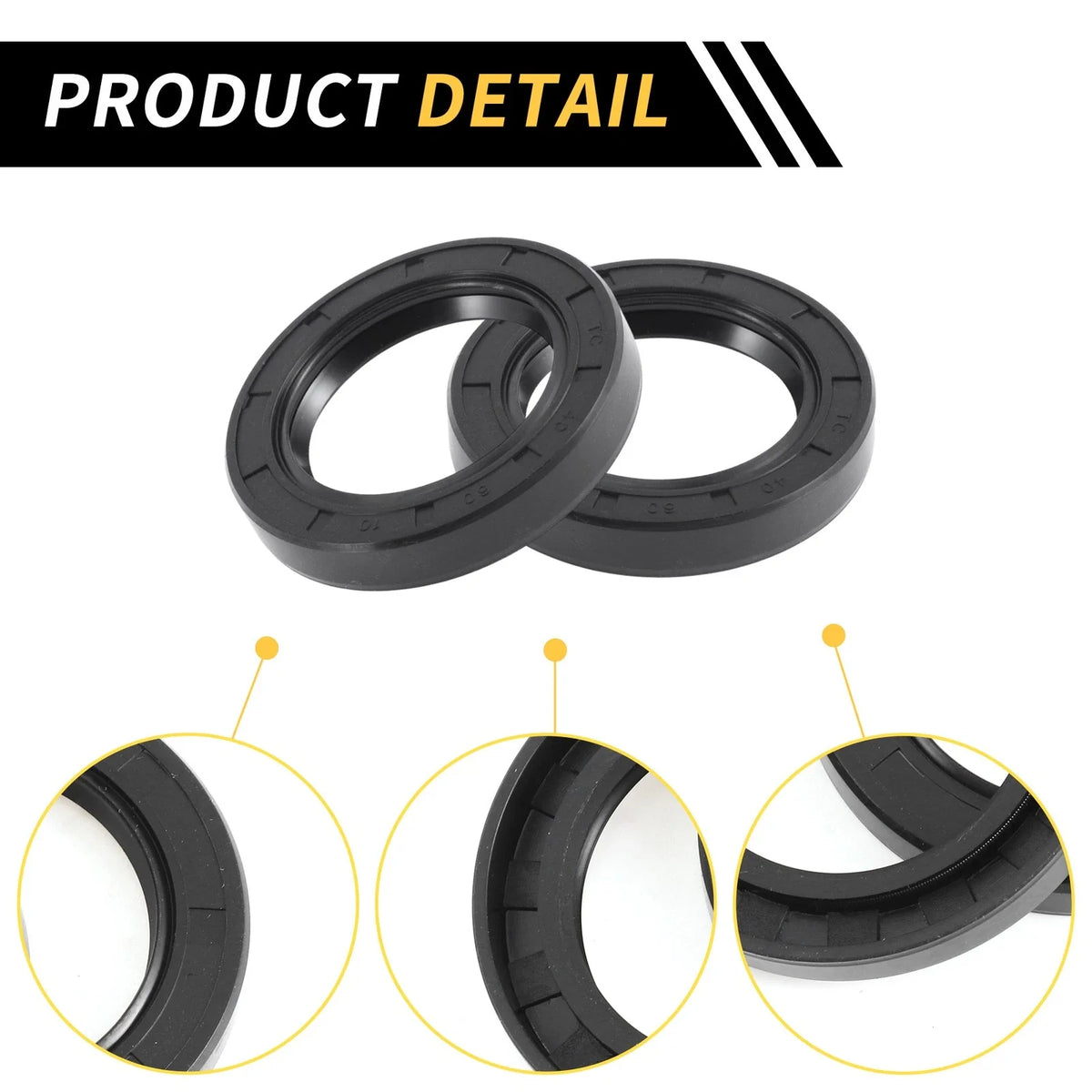 Set of 5 Oil Seal Ring 40x60x10mm NBR Rubber for Rotary Shaft