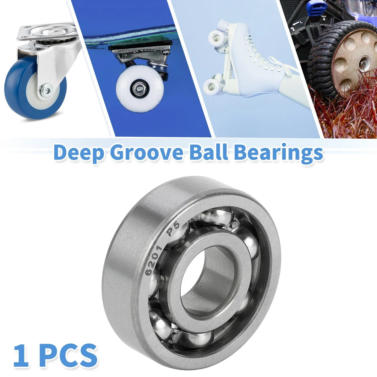 Deep Groove Ball Bearing 6201 for Scooter Skateboard Wheel (12x32x10mm)