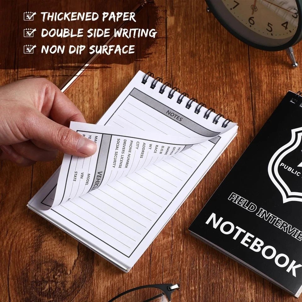 12 Packs Police Field Interview Notepad for Law Enforcement