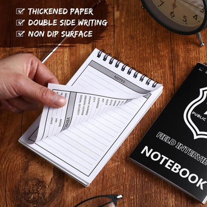 12 Packs Police Field Interview Notepad for Law Enforcement