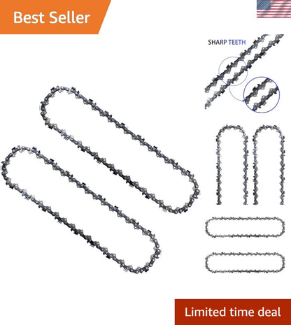 2X 10-Inch Semi-Chisel Chainsaw Chain Set for SKIL PS4561C-10 & 11