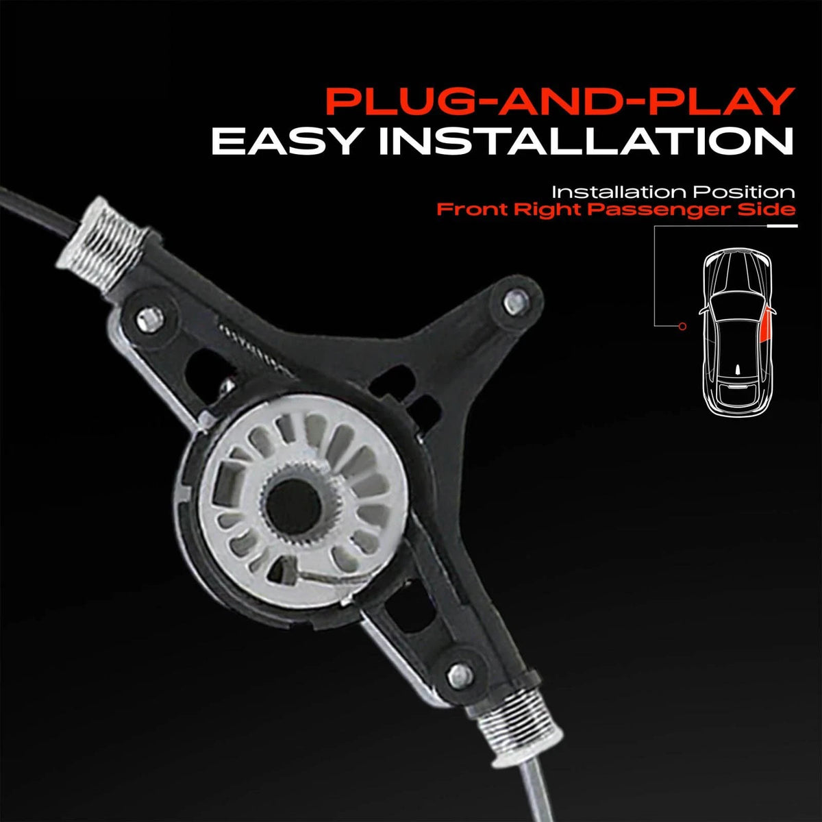 Front Passenger Side Power Window Regulator for Mazda 3 (2010–2013) - BBM4-58-590, BBM4-58-590A, BBM4-58-590B, BBM4-58-590C, 752-496, 752496, 670331G, MA1351122