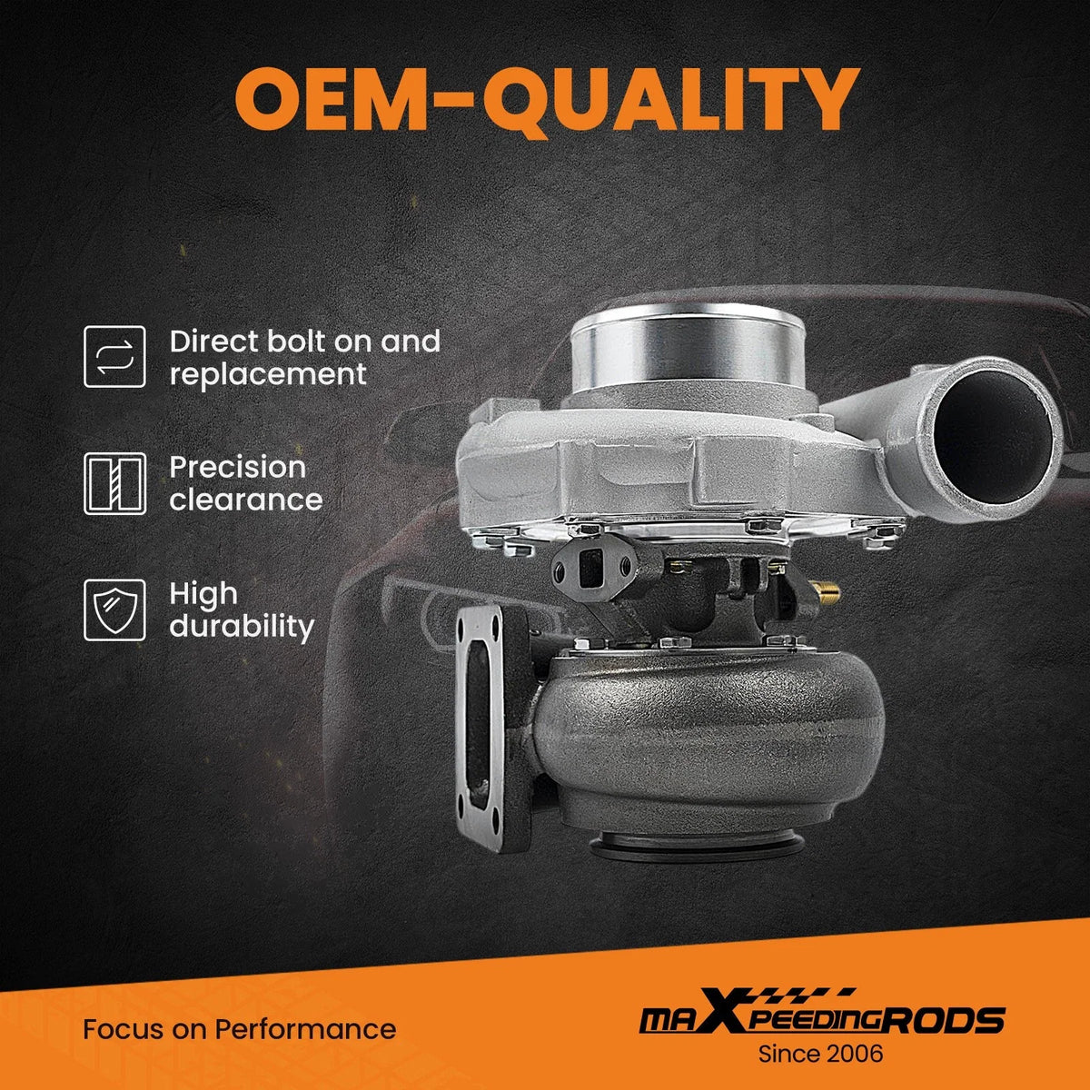 T76 Turbocharger for Universal V6 V8 Car (0.80 0.96 A/R T4 V-band)
