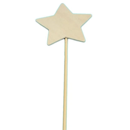 6-Piece Wooden Star Fairy Wands for DIY Crafts (Christmas)