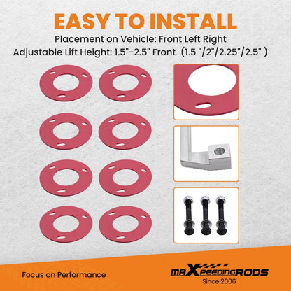 Front Level Lift Kit 1.5"-2.5" Spacers for Chevrolet Silverado 1500 Tahoe Yukon (2014–2023)