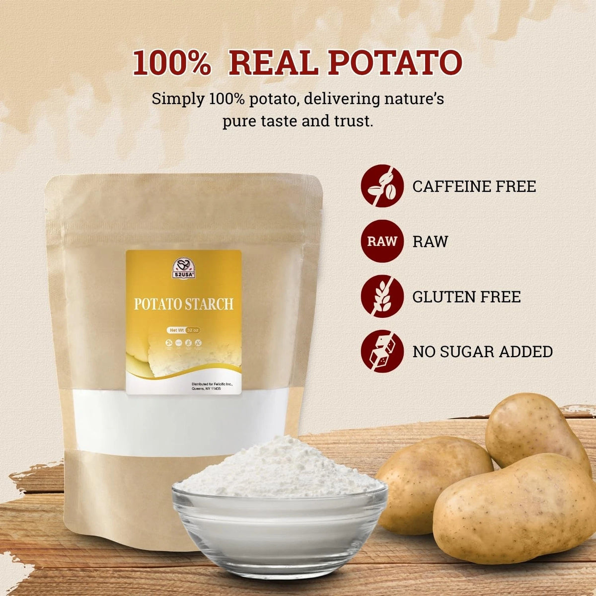 Potato Starch 32oz (2 lb) for Cooking and Baking (Pack of 1)