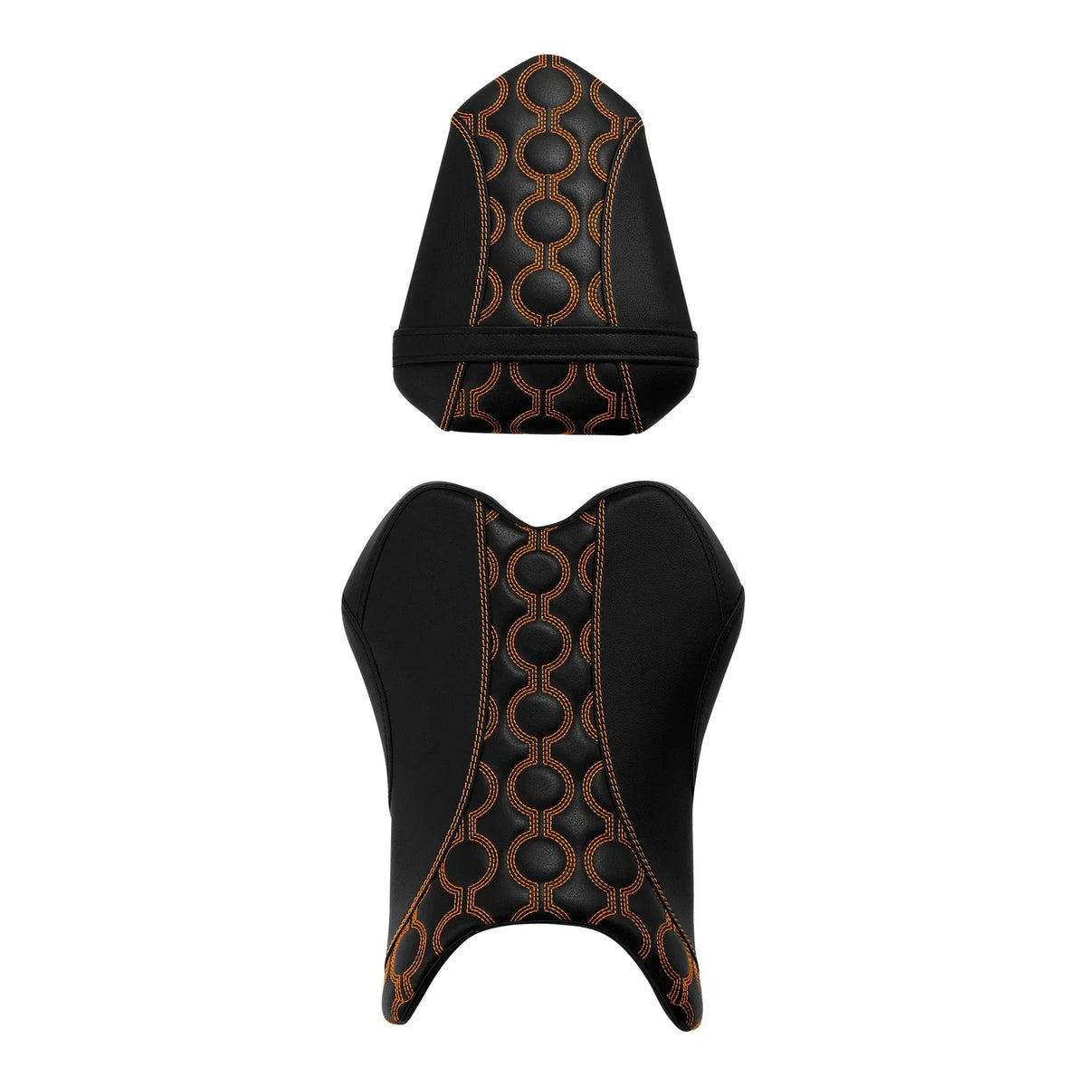 Rider Driver & Passenger Seats for Yamaha YZF R1 (2007–2008) Black Orange