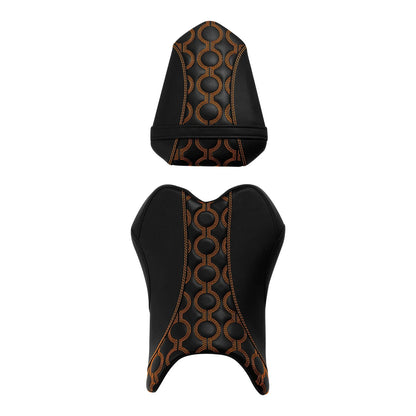 Rider Driver & Passenger Seats for Yamaha YZF R1 (2007–2008) Black Orange