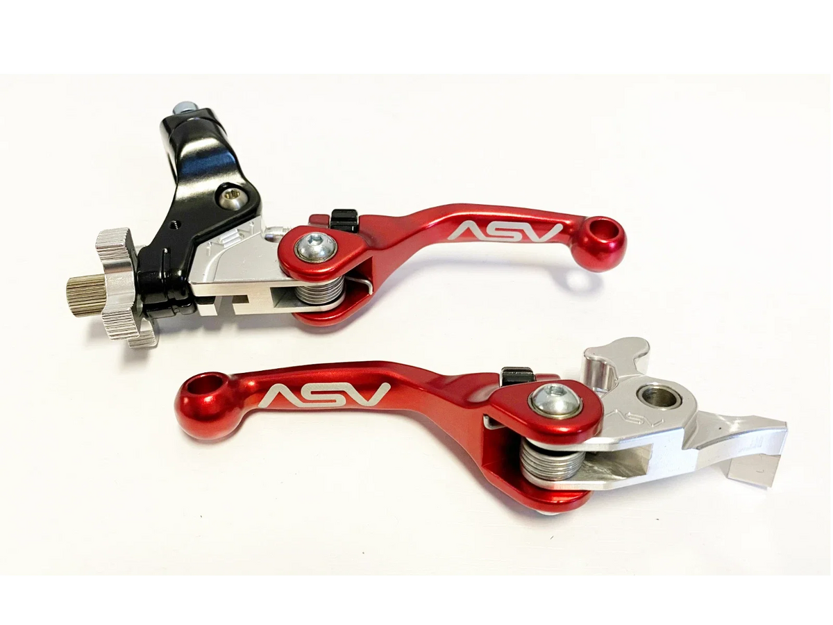 Pair of ASV F4 Shorty Front Brake Clutch Perch Levers for Yamaha Raptor (2008–2014)