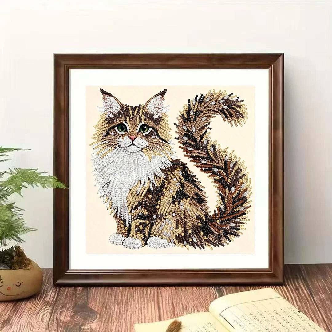 5D Cat Diamond Painting Kit for Adults - Special Shaped YP102