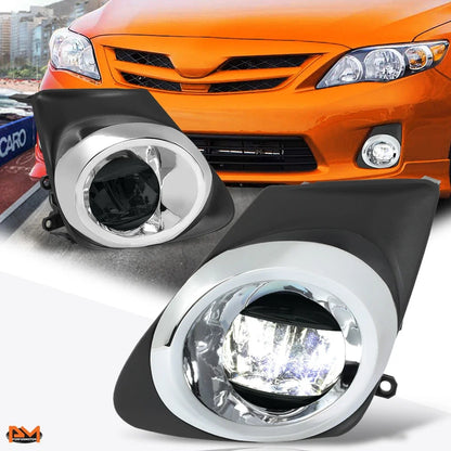 Set of 2 Smoked Lens LED Fog Lights with Bezel & Switch for Corolla (2011–2013)