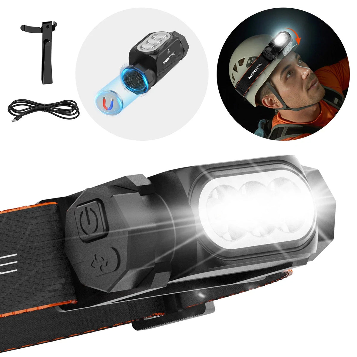 Rechargeable LED Headlamp 2000Lm Waterproof for Camping
