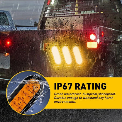 Set of 4 Amber 10 LED Truck Marker Trailer Oval Lights for