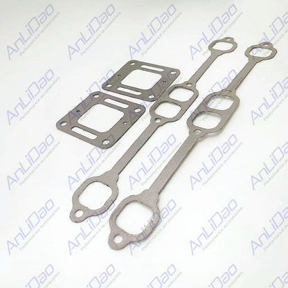 Set of 2 Manifold & Riser Elbow Gaskets for Mercruiser 5.7L 350 (27-33395, 27-863724)