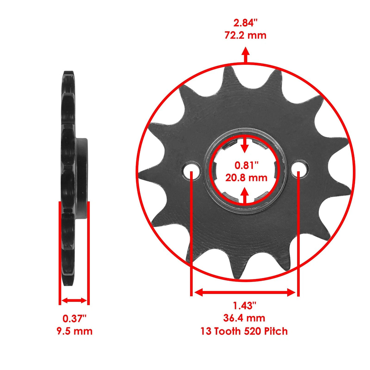 Drive Chain & Sprockets Kit for Honda ATC250R, TRX250R (1986–1987) CH100AA2152