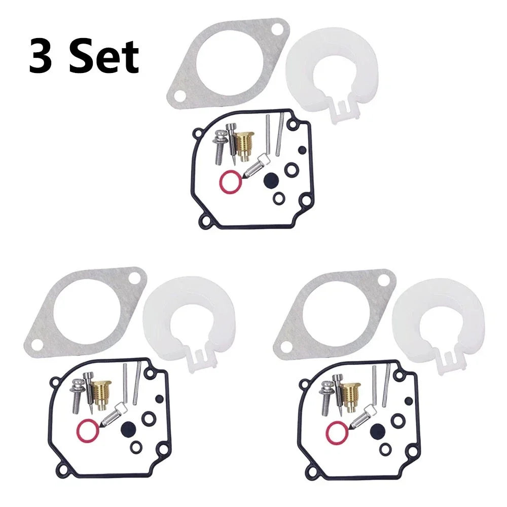 3X Carburetor Rebuild Kit for Yamaha Outboard 2T 75 80 90HP (6H1-W0093-01-00)